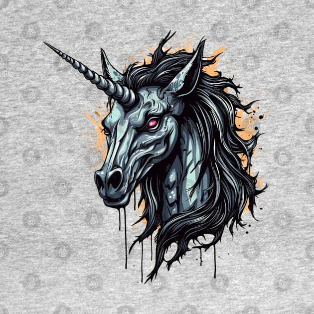 Creepy Unicorn by OscarVanHendrix